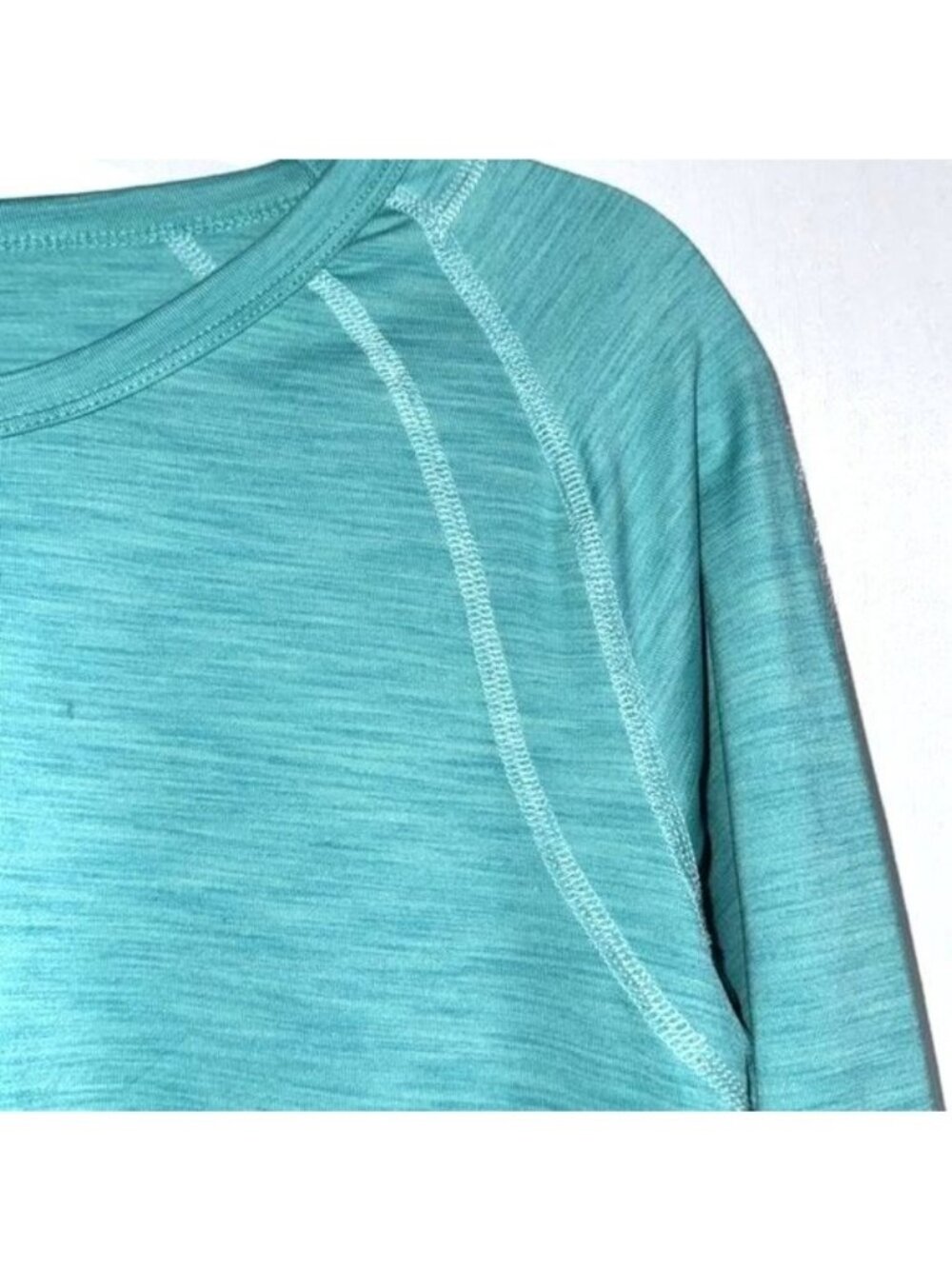 Champion Womens Long Sleeve Performance Shirt XL Teal Heather Polyester & Spande - Picture 3 of 6
